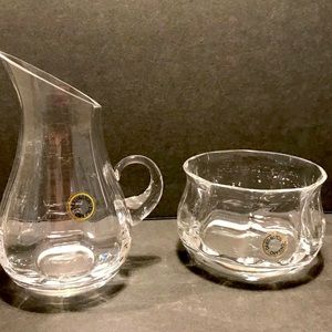 Vintage Dartington Crystal England Devon Collection Creamer & Sugar Bowl Set